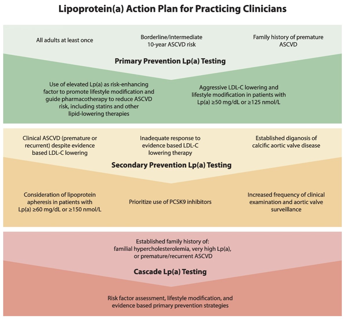 ➡️Test for Lp(a)? Yes. ➡️Is Lp(a) actionable today? Yes. Guidelines steadily moving toward universal screening (Table 1). See our 'Lp(a) Action Plan' for clinicians. Great work by @garymamd @TommyTChiou @ErinMichos @PamTaubMD @Lpa_Doc @hsbhatia doi.org/10.1007/s11886…