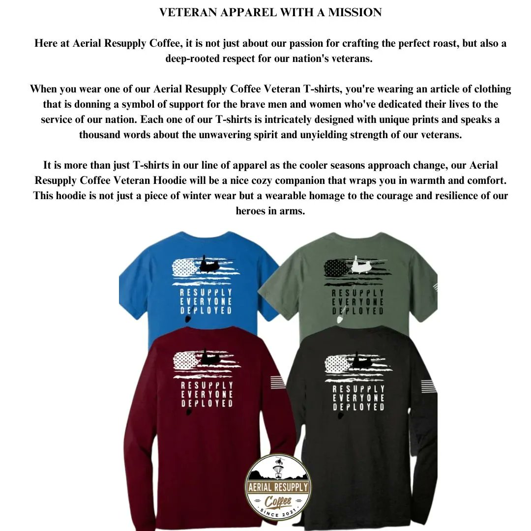 AerialResupply's tweet photo. Here at Aerial Resupply Coffee, it's not just about our passion for crafting the perfect roast, but a deep-rooted respect for our nation's veterans.
#apparel #passion #mission #perfectroast #respect #veterans #military #supportforward #militaryspouses #firstresponders #coffee https://t.co/5OEEYpYtzG