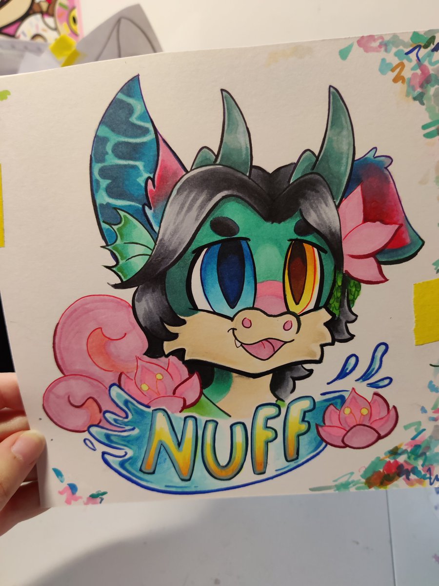 pandaparfaitart's tweet photo. Never post WIPs here anymore so have this beast of a badge I've been working on 🌊 https://t.co/ZzrHJ3k9TS