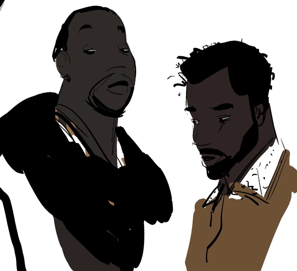 dark-skinned male dark skin male focus 2boys multiple boys white background facial hair  illustration images