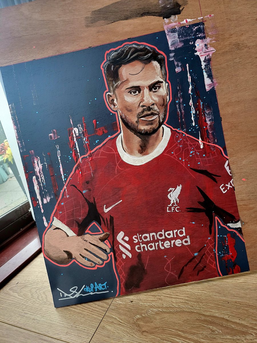 Please RT... Alexis Mac Allister Liverpool painting nearly complete :) off to be signed by the man himself :) #AlexisMacAllister #liverpool #lfcfans #lfcfamily #mosalah plenty more at originalkopart.co.uk YNWA #ynwa_liverpool_ #mohammedsalah #mosalah #mosalahlfc
