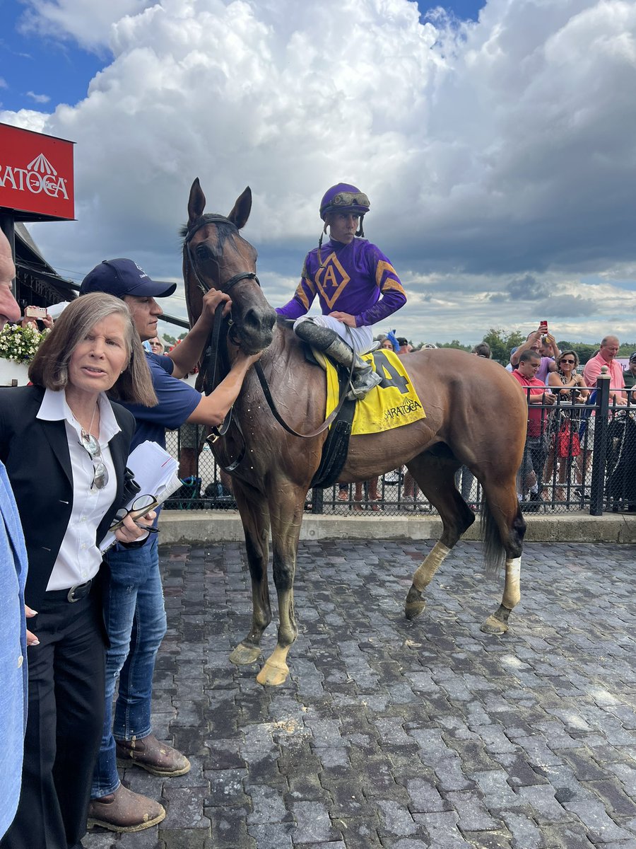 LindaRiceRacing's tweet photo. Feathers Road (Quality Road) gets up in time making it two Travers Day wins in a row after breaking his maiden on this card last year. Congrats to A Shares Racing! https://t.co/gQy569bXQJ