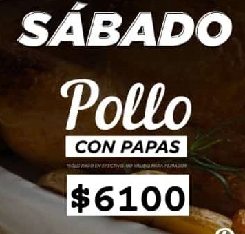 martinboix's tweet photo. Mi índice de inflación de pollo a las brasas con papas de rotisería del macrocentro que me manda promociones me da 50% de inflación en 55 días: del 2 de julio al 26 de agosto #Inflacion #PreciosRosario https://t.co/6lskUVlLcP