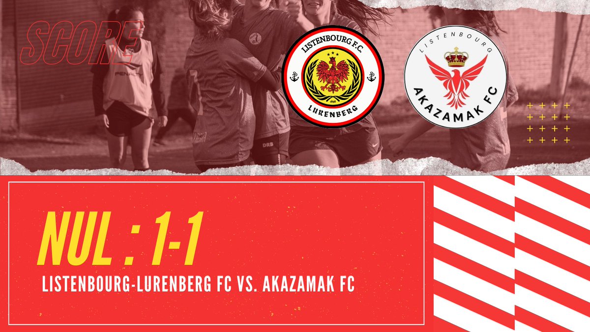 Listenbourg_LFC's tweet photo. 🔴FIN DU MATCH⚽️ C'est fini à l'Estrella-Damm Arena. Les deux formations repartent avec un point : 1-1 🤝

⚽️Diallo (17') 
⚽️Mudrynho (74') pour @Akazamak_FC 

#TeamListenbourgFC https://t.co/5OfOOKBz00