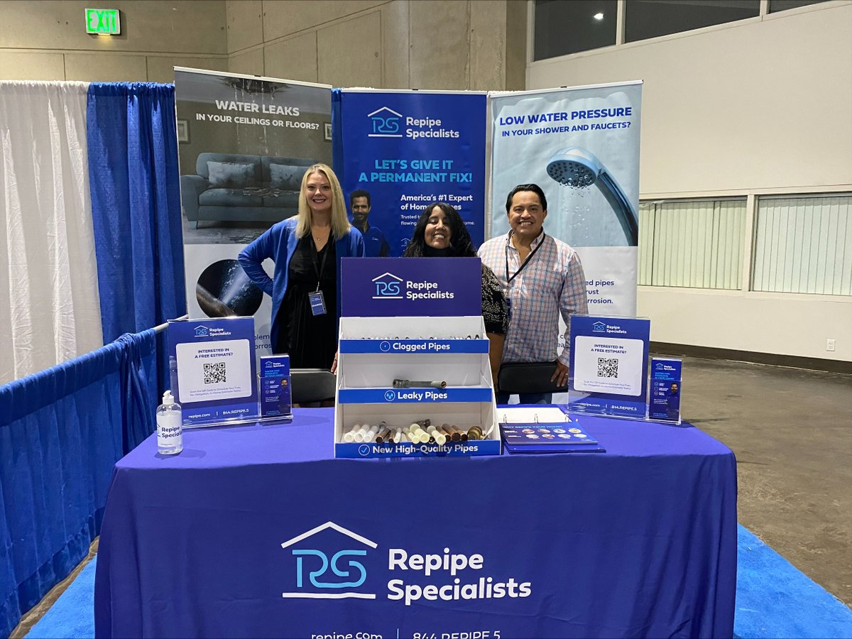 RepipeSpecialis's tweet image. San Diego homeowners, meet the Repipe Specialists team at the San Diego Fall Home Show, August 26-27 at the San Diego Convention Center. Get a permanent solution to plumbing problems with a whole home repipe! 

#RepipeSpecialists
#Repipe
#LowWaterPressure
#LeakyPipes