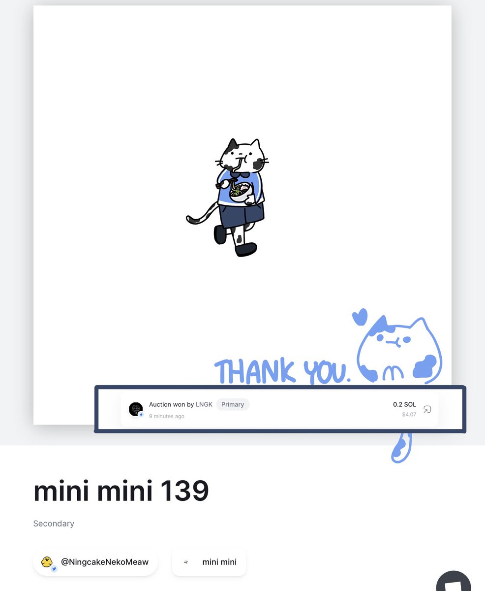 Auction Winner!! mini mini 120, 139
🏆 @LNGKwhyyy 🎉 Awww!!! Thank you for bidding 🩵🧡

I’m so happy that you like my art 💕💖

#exchgART #exchg #solanaart #SolanaNFTs #solana #nft #nftart #illustraion #NFTs #NFTCommunity #NFTdrops