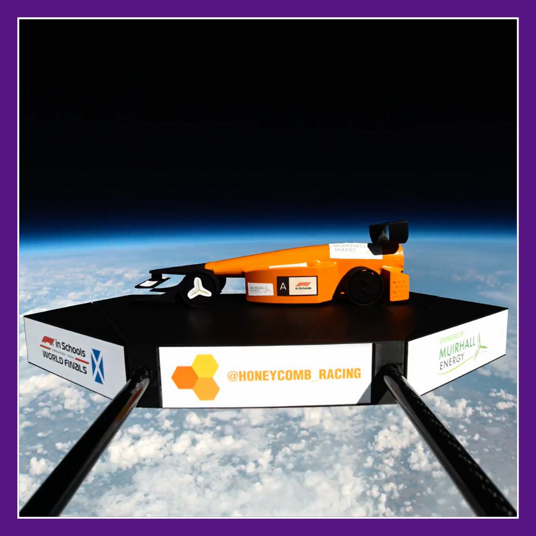 HoneycombRacing's tweet photo. Shoot for the stars, but make sure you have a parachute so you don't crash land in a field in Sheffield! The UK's fastest car has now been to space, and you can watch back the livestream on our YouTube (link in bio). #sentintospace #honeycombracing #spacetravel https://t.co/QhKXB33wg5