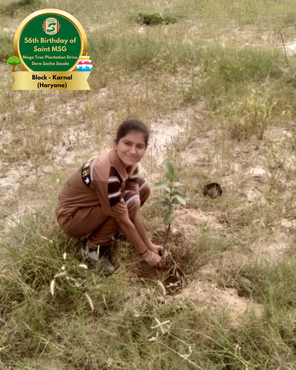 GreenSwelfares's tweet photo. No better way to celebrate than to make the planet smile. Shah Satnam Ji Green 'S' Welfare Force Wing volunteers celebrated  Saint Dr. Gurmeet Ram Rahim Singh Ji Insan's 56th birthday ‘MSGBhandara’ by planting trees!🌳🌍#56thBirthday #SaintDrMSG #TreePlantation #DeraSachaSauda https://t.co/WZ4r6S0yMW