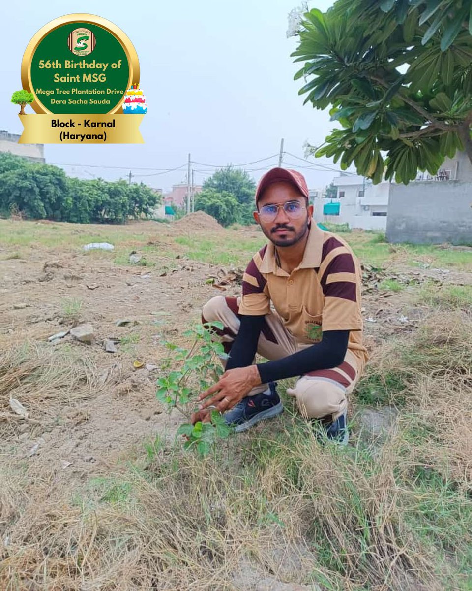 GreenSwelfares's tweet photo. No better way to celebrate than to make the planet smile. Shah Satnam Ji Green 'S' Welfare Force Wing volunteers celebrated  Saint Dr. Gurmeet Ram Rahim Singh Ji Insan's 56th birthday ‘MSGBhandara’ by planting trees!🌳🌍#56thBirthday #SaintDrMSG #TreePlantation #DeraSachaSauda https://t.co/WZ4r6S0yMW