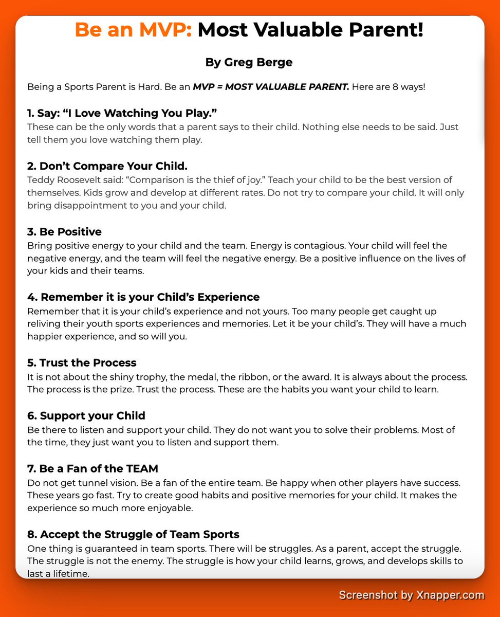 Being a Sports Parent is Hard. 

Be an MVP = MOST VALUABLE PARENT. 

Here are 8 ways!