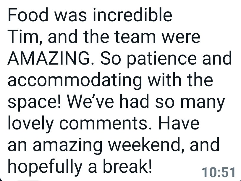 sfmcatering's tweet photo. We were really happy to receive this from yesterday's client. Looks like the team absolutely smashed it yet again. No time to rest though - todays clients deserve the same.
#CustomerService 
#foodlover https://t.co/SrtptE85Ko