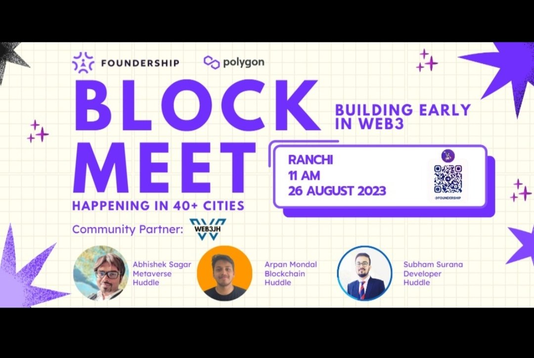 22DishaG's tweet photo. Glad to have an opportunity to attend this event i.e. #BlockmeetRanchi and #Web3Jharkhand organized by
@FoundershipHQ, @TheSuranaverse and @Web3Jh.It was very interesting and informative session. Here I learned about web3,blockchain, and more about development.
Enjoyed it alotπ€© https://t.co/68ib05qcLB