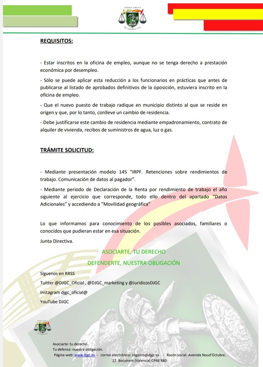 DJGC_Oficial's tweet photo. #opositores quien ingrese academias @guardiacivil, en 10 meses seréis "FUNCIONARIOS EN PRÁCTICAS", deducción IRPF de 2.000€/año x "Movilidad Geográfica", requisitos desde ya!. @AcademiaCeifas @yohannaalonso13 @Manuel720892185 @OGCSH @Oposita_GC @OpositoresG_C @DJGC_Oficial ⬇️⬇️ https://t.co/KKZqexVMHN