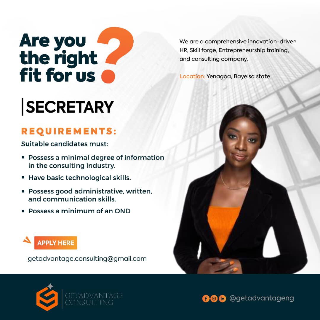 getadvantageng's tweet photo. Are you the right fit for us?
Send CVs to getadvantage.consulting@gmail.com
#getadvantage #careers https://t.co/TPtgCK3l5r