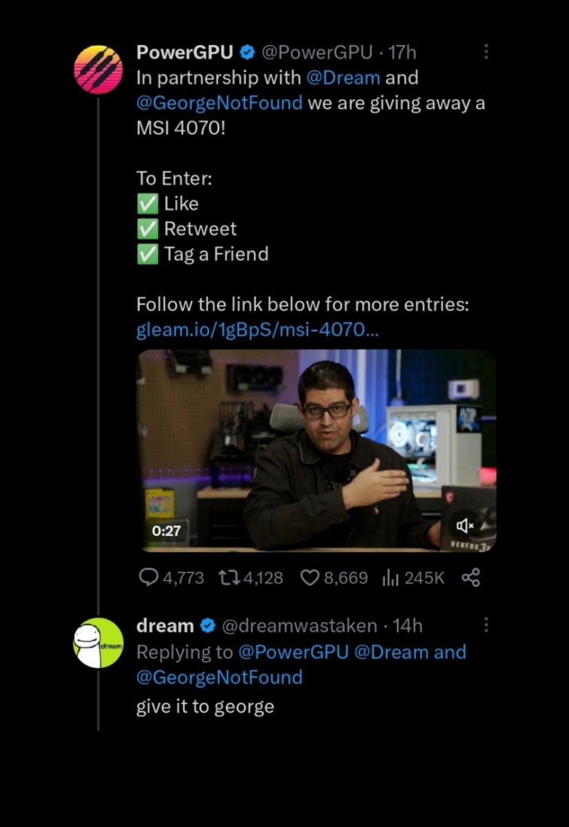 dnftoes's tweet photo. #dream: [his intro to ask for vote for youtube event] yo! my name is dream and i think u should actually vote for george [giggles]
—·—·—·

#powergpu: we're giving away–
#dream: give it to george.👹
—·—·—·

always putting his bf first before anyone else even HIMSELF https://t.co/FAmW0CPd1d