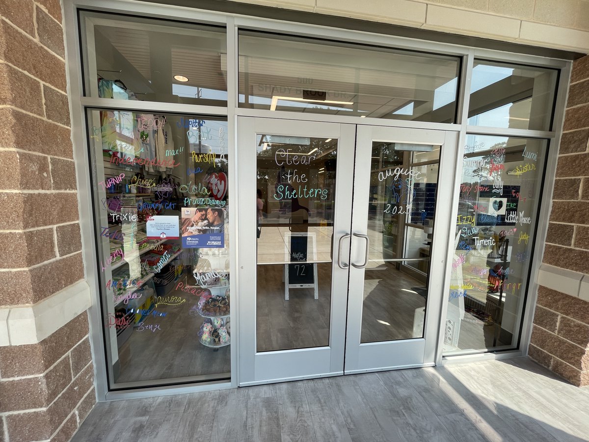 Clear the Shelters Waived Adoption Fee Day is here! We are capturing the moment by writing all our adopted pets’ names on our front doors.

#ClearTheShelters #GrapevineAnimalServices #SafeLovingHumane #adopt #adoptdontshop