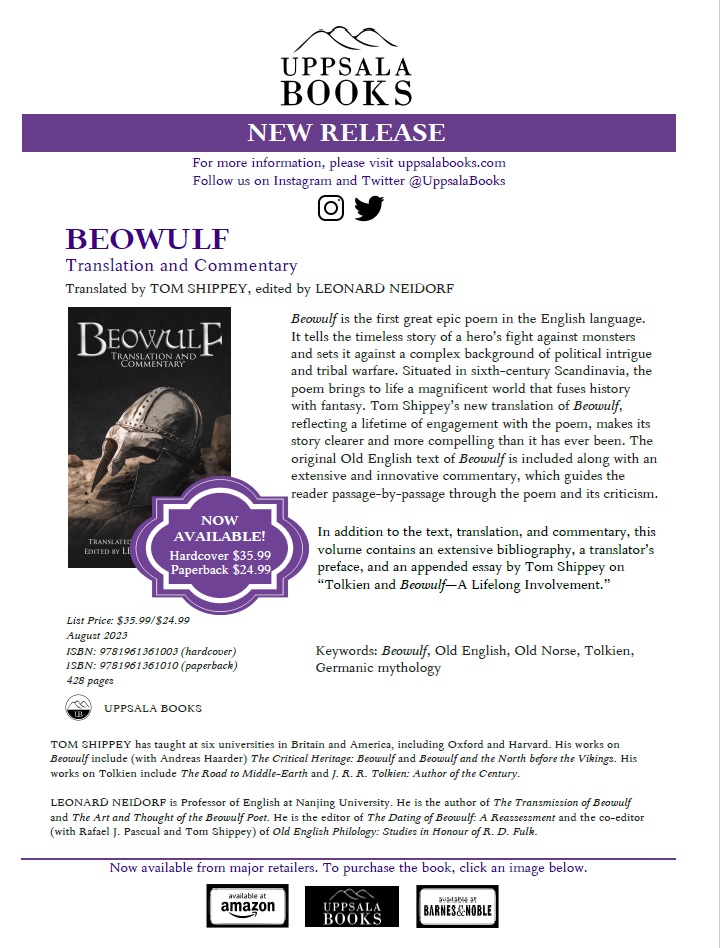 EPIC!!! A new Beowulf translation by Tom Shippey, edited by Leonard Neidorf!