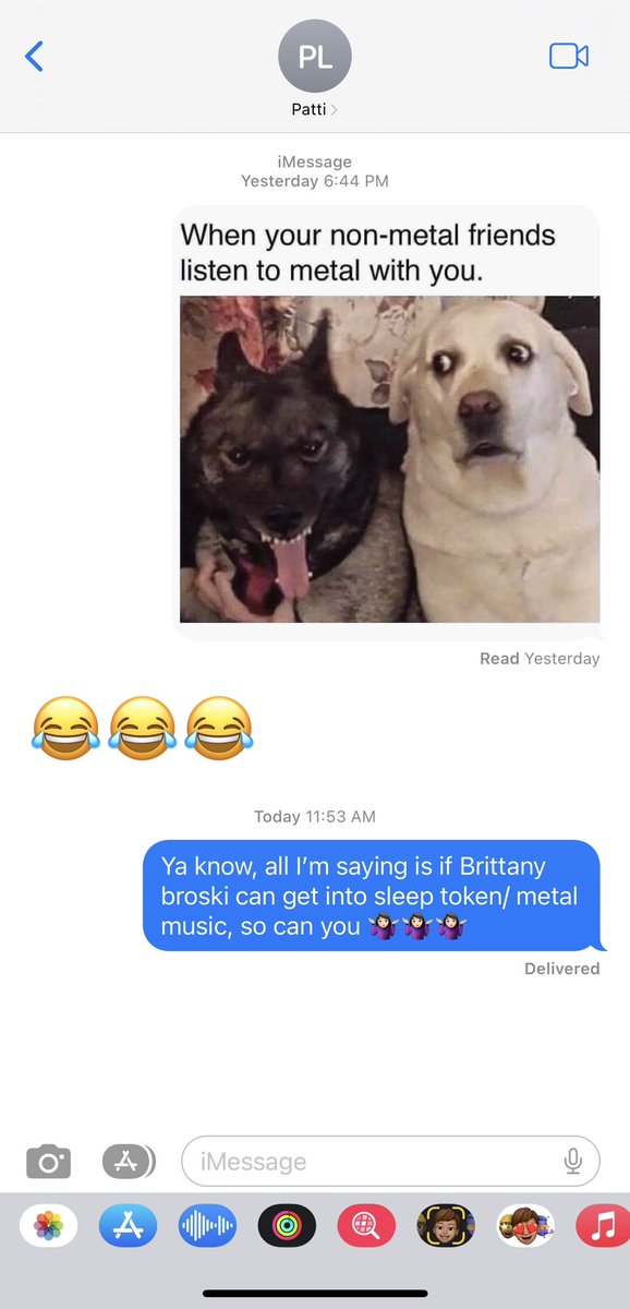 Brookeafur's tweet photo. I’m trying to hard to get my swiftie friends into some kind of metal 😂 https://t.co/nzytyzqkGX