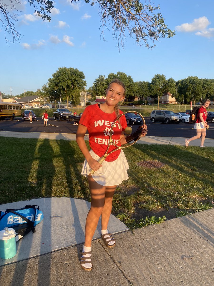 GirlsMw's tweet photo. Congrats to Ava James for earning the Golden Racquet for the St. Peter match for her positive attitude! https://t.co/h3upcN876G