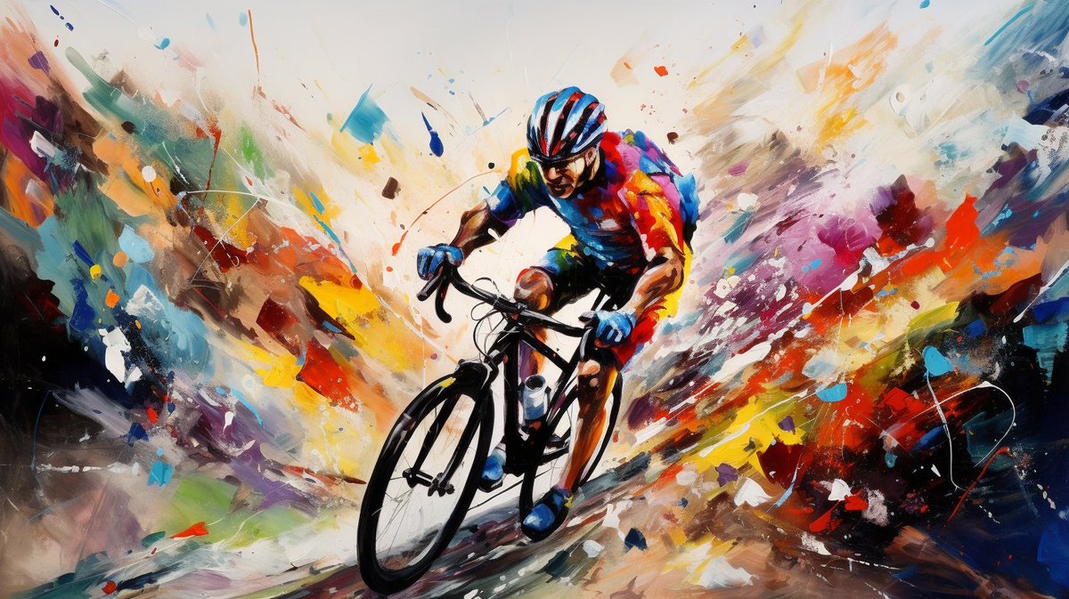 aiartfuture's tweet photo. Unveiling 'Ascent to Glory,' a vivid portrayal of a cyclist's grueling climb up a steep mountain road. A tribute to the journey, not just the destination. 🚴‍♂️⛰️ https://t.co/0cnyHZMctG #CyclingArt #MountainClimb #JourneyMatters #Determination #RoadCycling #ArtOfTheDay #SportsArt https://t.co/4YlUcmgQGo