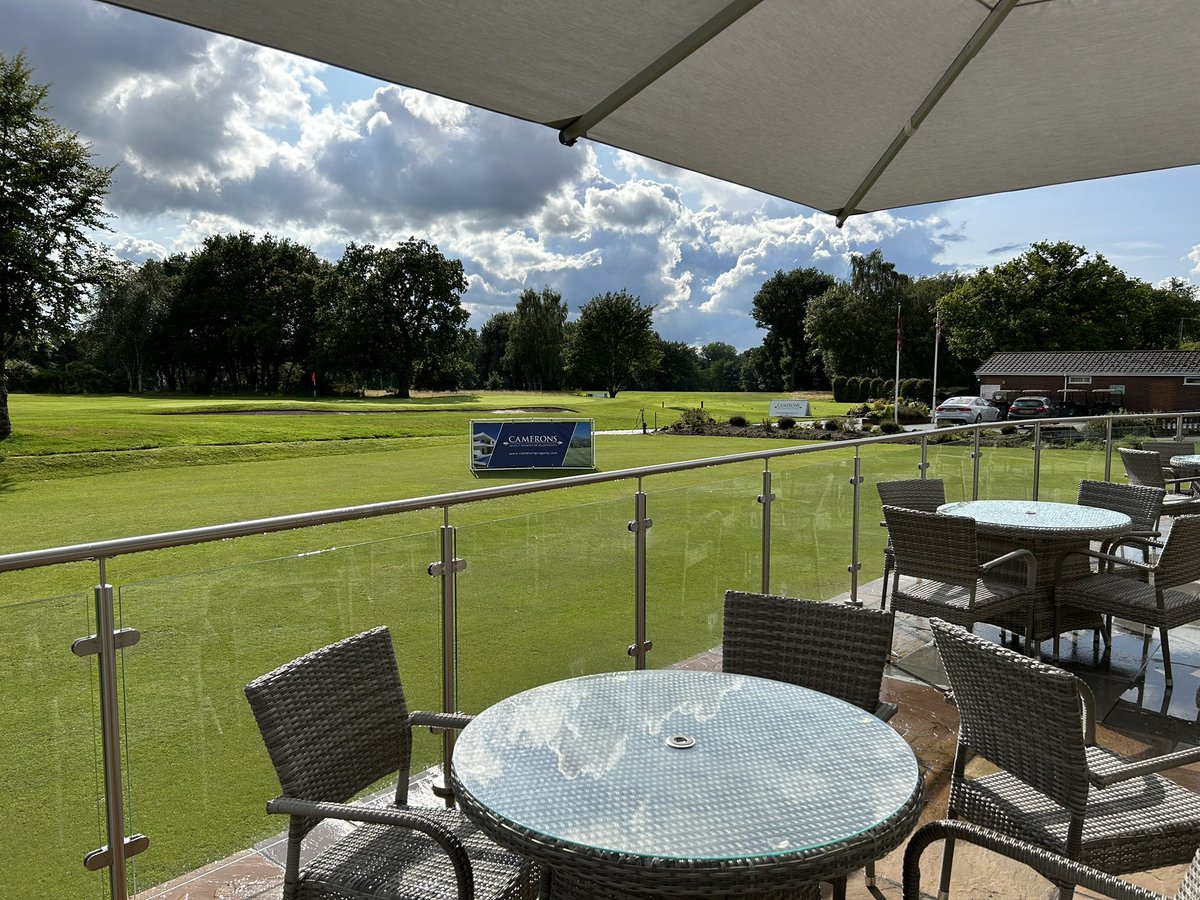 meako68's tweet photo. All set up for Crewe’s Pro Am tomorrow.  Thanks to Iain Lochrie from Cameron’s Property Services for sponsoring this years event.  See you tomorrow @PGANorth https://t.co/xaujeatPpb