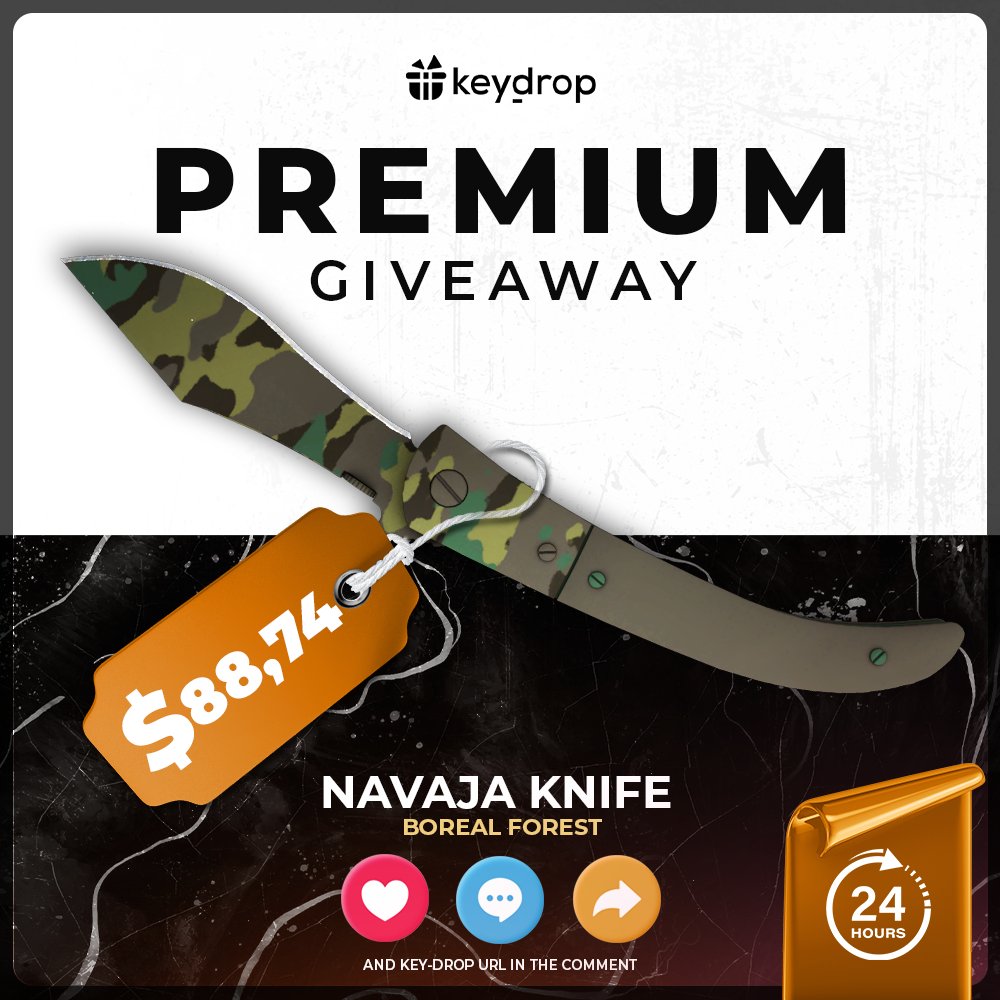 keydropcom's tweet image. Giveaway on ★ Navaja Knife | Boreal Forest 🎁

👊 Just leave ❤️ under the post!
🤝 Follow us!
🔁 Retweet!

⏰ Wait 24 hours!

#freeskins #csgoskinsgiveaway #csgoskinsfree #giveaway #airdrop #csgocases #csgocase #csgocommunity #csgoesport #skins #csgoskins #keydrop #keydropcom
