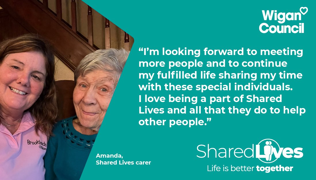 WiganCouncil's tweet image. 🎉 Calling all residents! 🎉 

We are looking for people from all walks of life to become #SharedLives carers. 

We work with adults in the community who need support and match them with a carer who can offer varying levels of support. 

Read more👉 bit.ly/3khEdAX