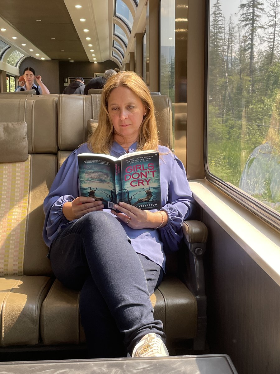 Peter_Kesterton's tweet photo. Girl on a Train, reading my book! #girlsdontcry #girlonatrain #rockymountaineer https://t.co/a80Pku5MXz