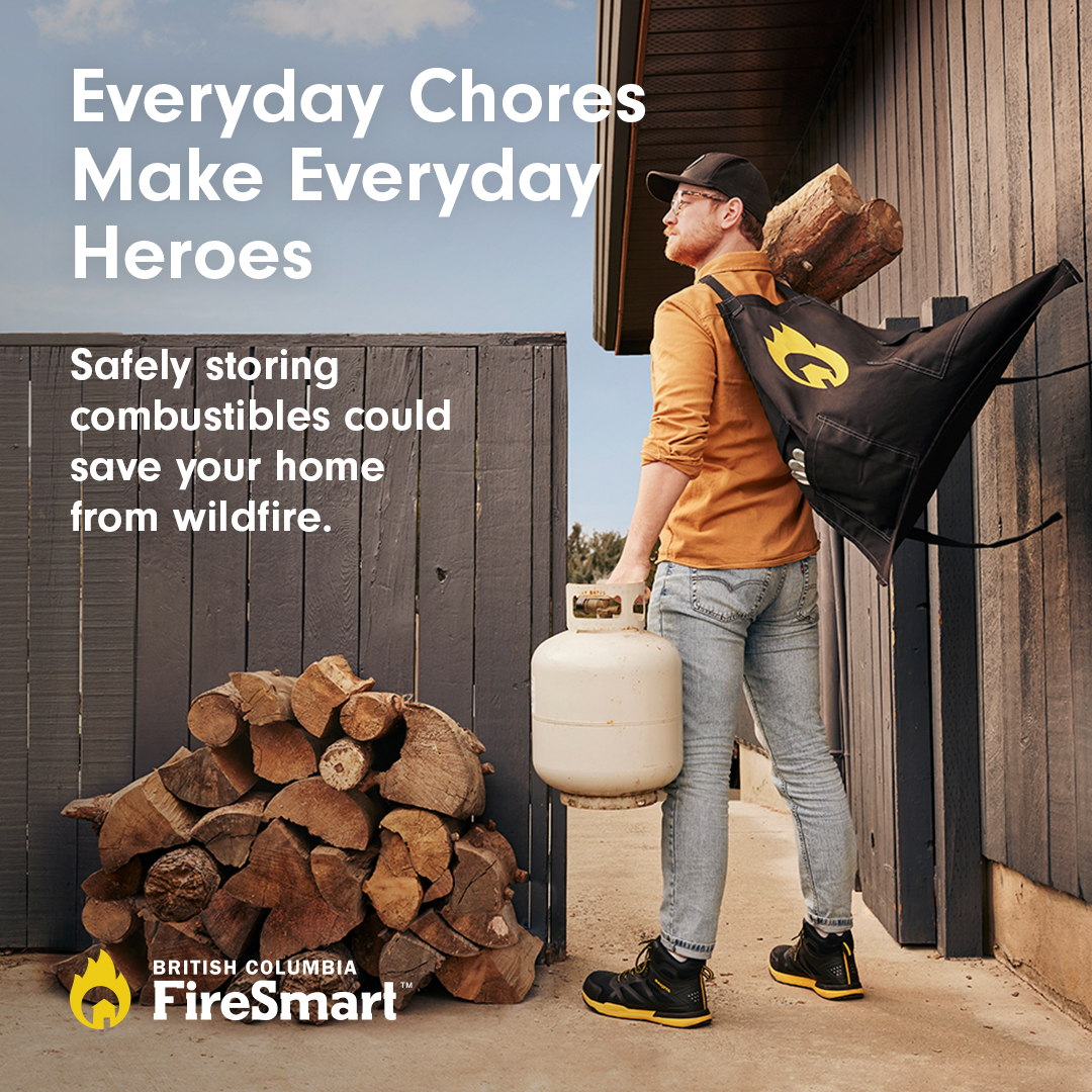 DNVFRS's tweet photo. FIRESMART™ Hot Tip #4: Moving your firewood and 10-30 meters away from your house is a free activity that can help save your home from wildfire!
#DNVFRS
#NVanDistrict
#BCFiresmart https://t.co/uu6pS2Q2kE