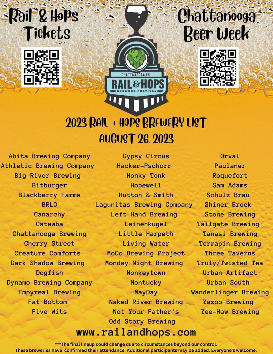 RunsOnPizza's tweet photo. ~ Today (08/26)~ Join us at the Rail &amp; Hops Brewers Fest.  First Horizon Pavilion from 1:00-5:00pm! https://t.co/szAf7AZJhr