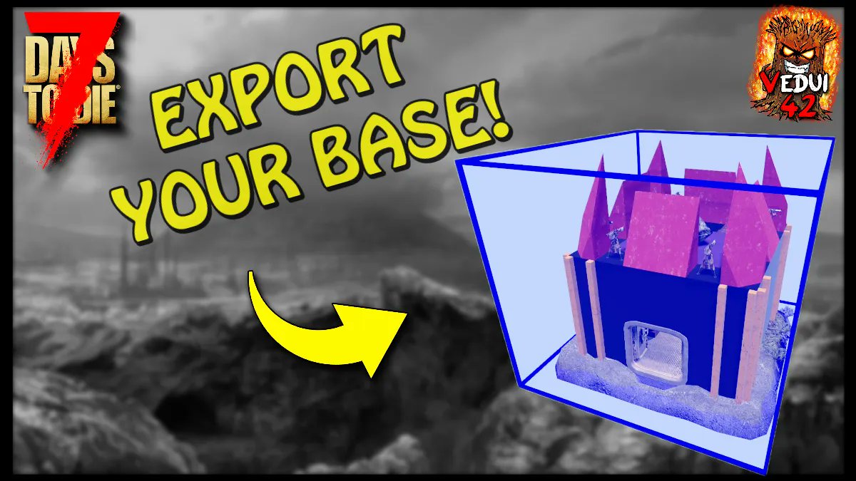 Vedui42's tweet photo. 🧟 EXPORTING your BASE!

It's simply, and can be done either on a server or from your local game!

Save it, edit it, and send it off to your friends!

It's simple! Here's how!

🔷 https://t.co/u7a3TBlWCJ 

#7DTD #7DaysToDie #ALPHA21 https://t.co/R64O1N0xAb