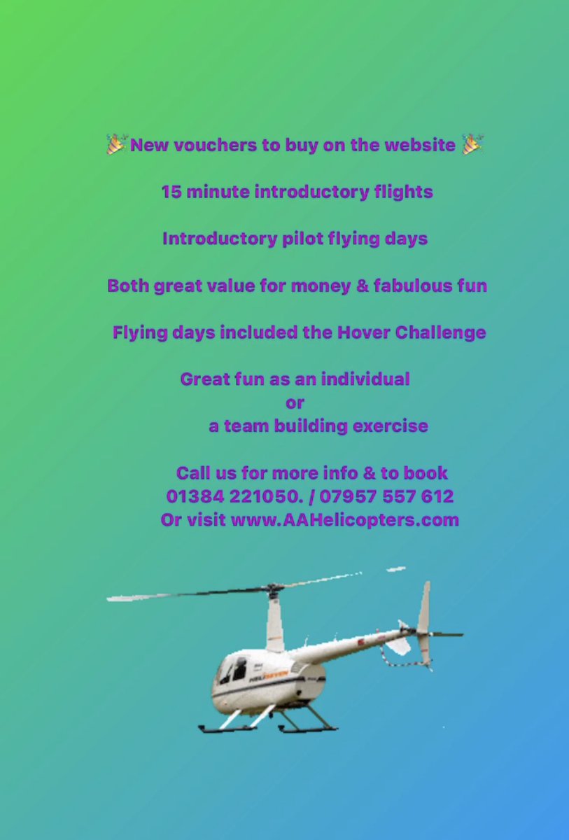 Some new #flight #experiences added to the #portfolio #vouchers available online . Great for #teambuilding days and individuals alike #learntofly  #helicopters