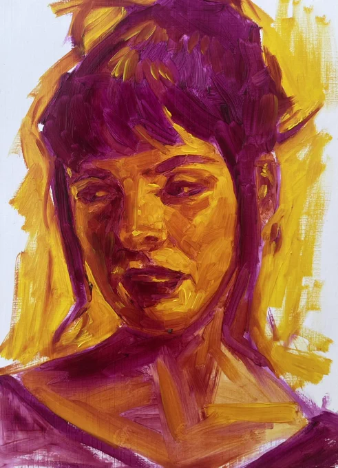 painted this with just chrome yellow and purple <3