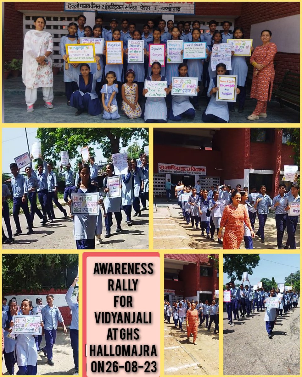 vidyanjalichd's tweet photo. Awareness campaigns  for @vidyanjali_edu by @SchoolEduChd  rallies, talks helps students for the community participation. https://t.co/UBMHgS6rLu