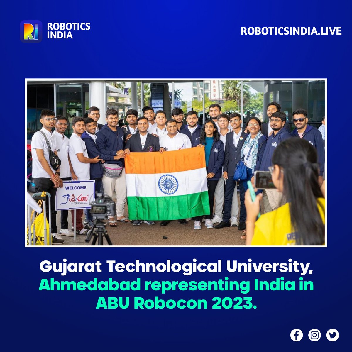 Best wishes to Team India 🇮🇳 for Robocon 2023! 

#TeamIndia #aburobocon2023  #Innovation #roboticschallenge #roboticscompetition #technews #robotech #roboticsengineering #roboticsengineer #roboticsclub #roboticsforkids #roboticsindia