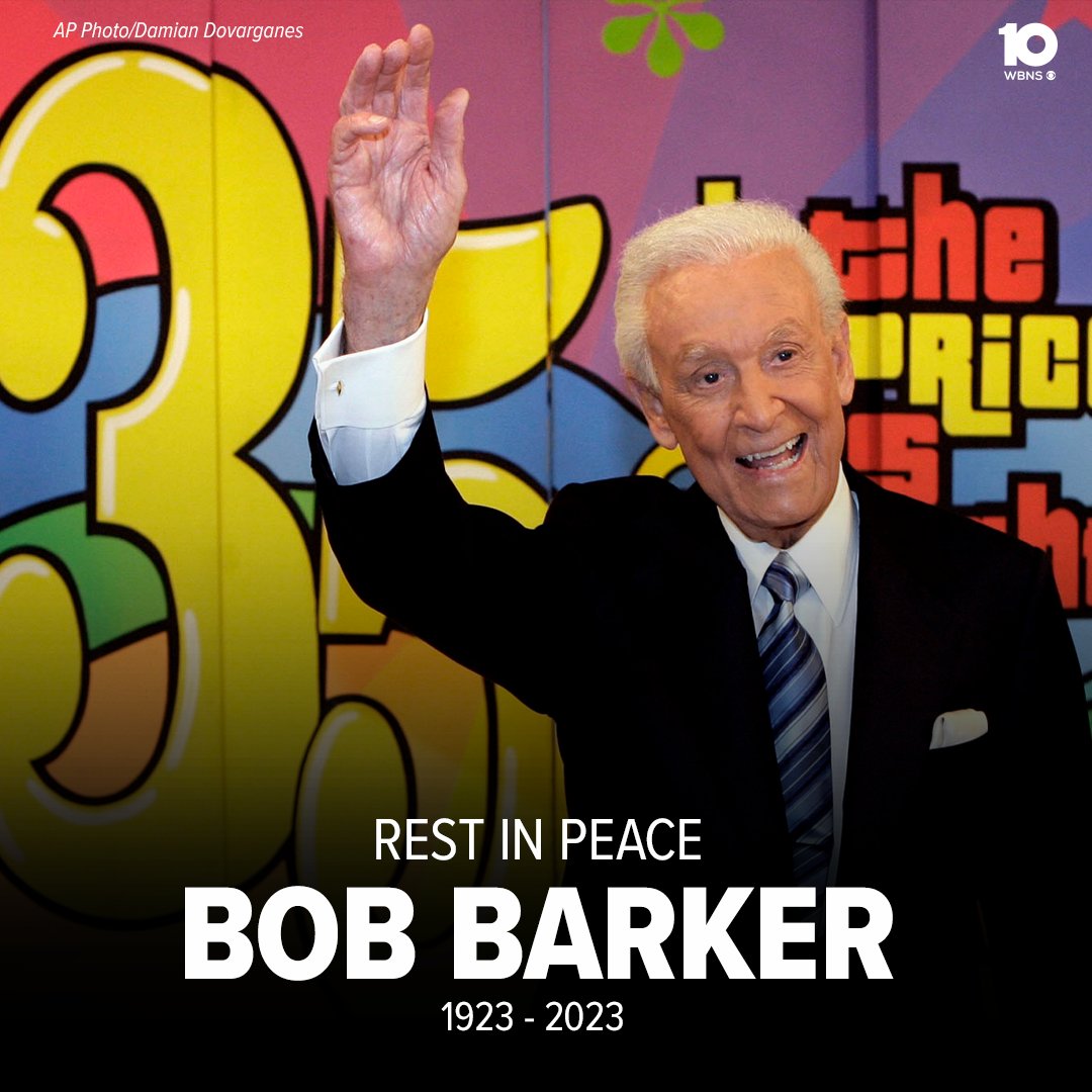 REST IN PEACE | Bob Barker, who graced TV screens for half a century as a game show host, including 35 years skippering "The Price Is Right," has died. He was 99.  10tv.com/article/news/n…