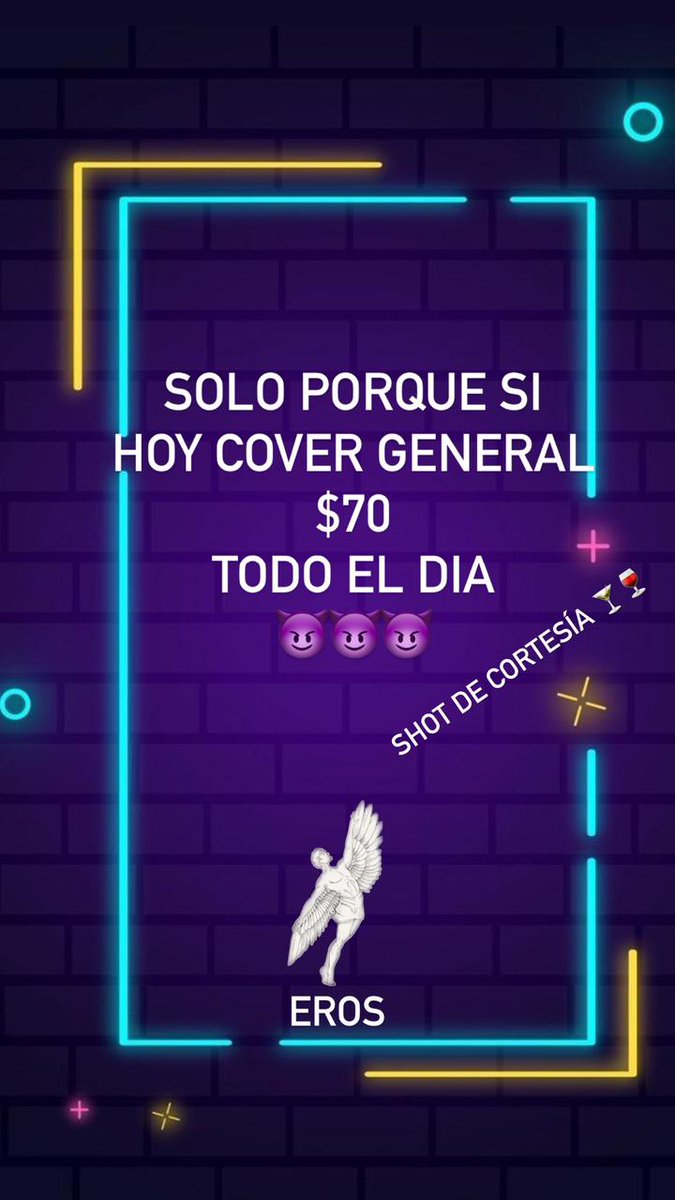 ErosCG1's tweet photo. Ven este sábado 26 de agosto a disfrutar de nuestra rica velada 😈😈 #Soloporquesi https://t.co/jrVZsixoqG