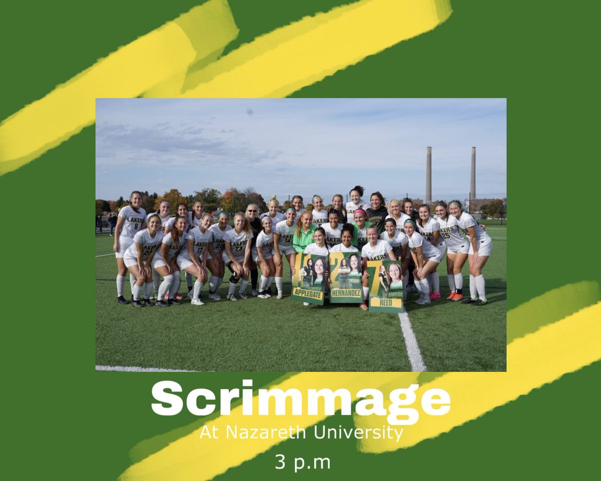 Scrimmage #2 at <a href="/NazAthletics/">Nazareth Athletics</a> Women’s Soccer 

3pm ⚽️⚽️⚽️