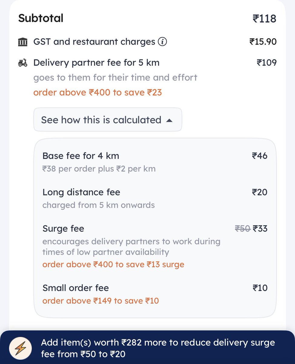 mohsin_qureshi_'s tweet photo. @zomato not a better option to order anything nowadays. #zomato #highcharges https://t.co/BGMNxkitJV