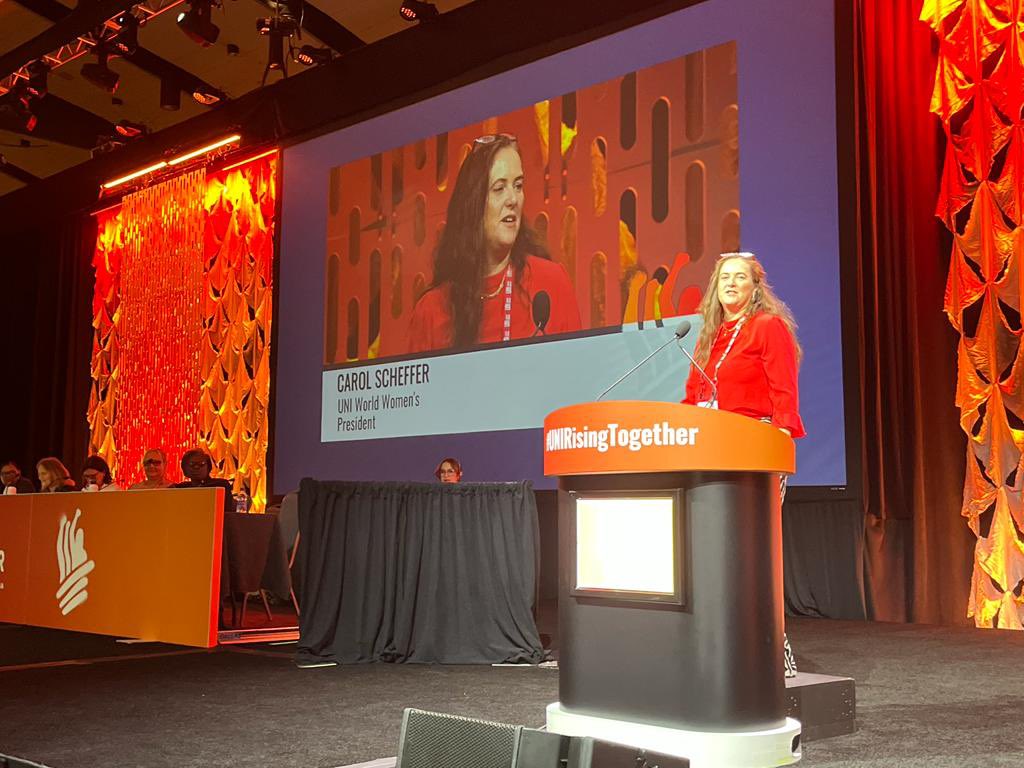 DATACWU's tweet photo. CWU proud to announce Carol Scheffer, has been elected as President of the World Women’s Committee at the Union Network International (UNI) Global Union conference in Philadelphia. #cwuireland #datacwu
#unirisingtogether #womenrising #unionpower https://t.co/kKOznKaCiu