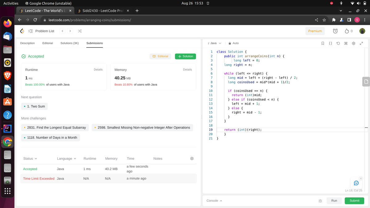 _sidd24_'s tweet image. Day 9 of #100daysofcoding I have solved 6 leetcode questions based on binary search (arrays) and these questions showed me that i need to work more on these topics 
#DSA #backenddevelopers #techtwitter #LearningJourney