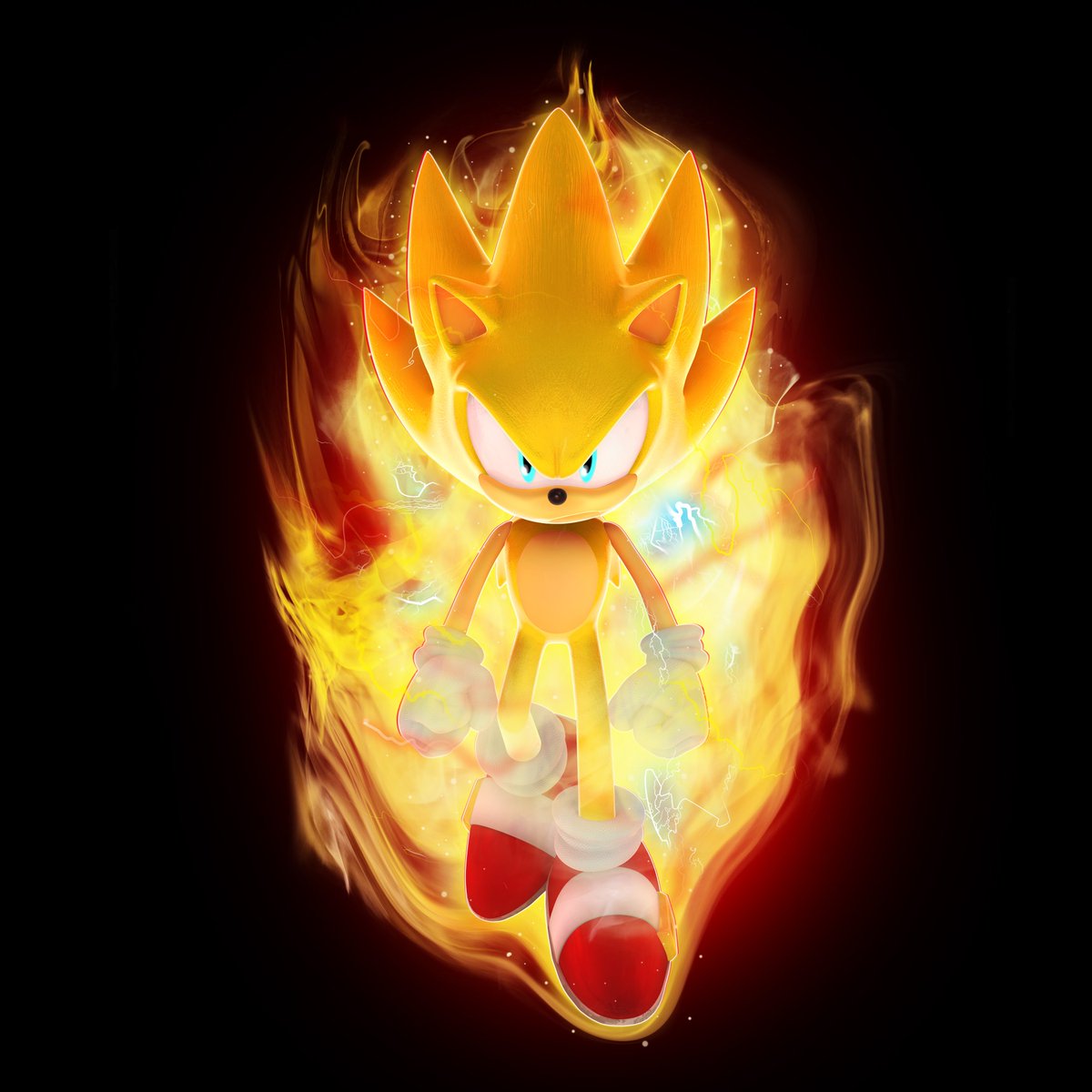 「Quick render of the new Super Sonic form」|Nibroc.Rockのイラスト