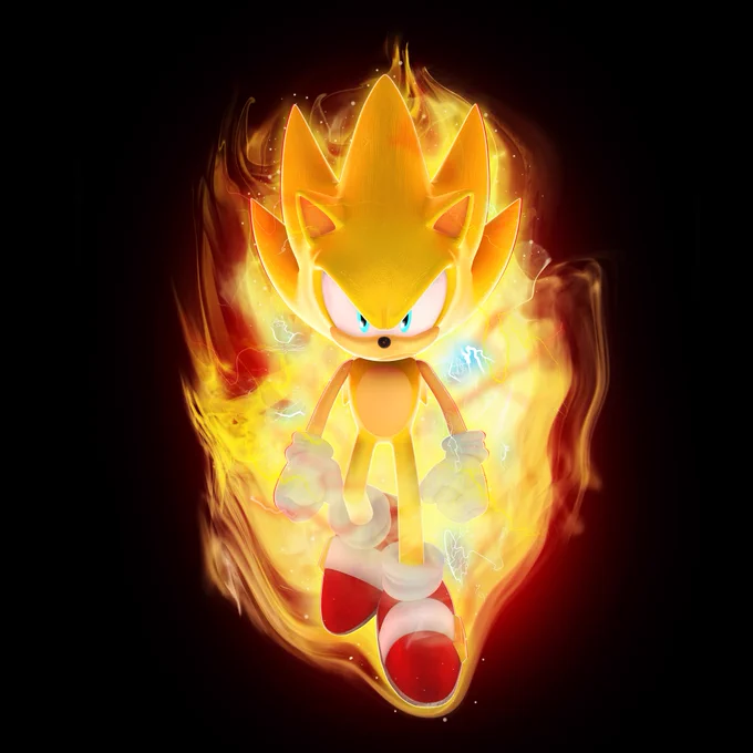 Quick render of the new Super Sonic formA bit of a study on the difference 