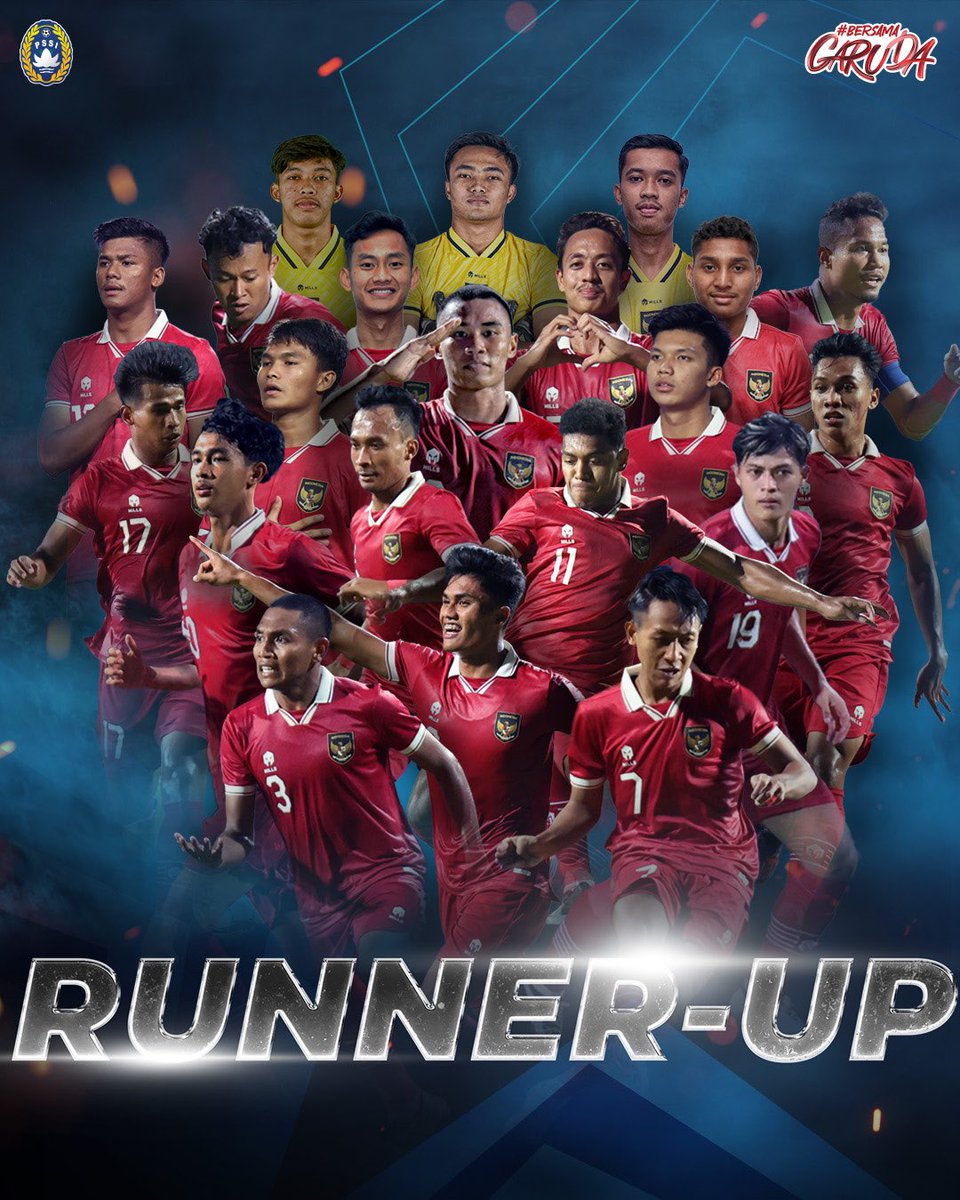 TimnasIndonesia's tweet photo. RUNNER UP!🥈

Semangat dan kerja keras yang luar biasa. Jadikan pengalaman ini untuk terus berkembang dan melangkah maju, Garuda! 🦅🇮🇩

Selamat, Timnas U-23 Indonesia! 🫶

#KitaGaruda #TimnasDay
#GarudaMendunia https://t.co/Uqgok9TqNL