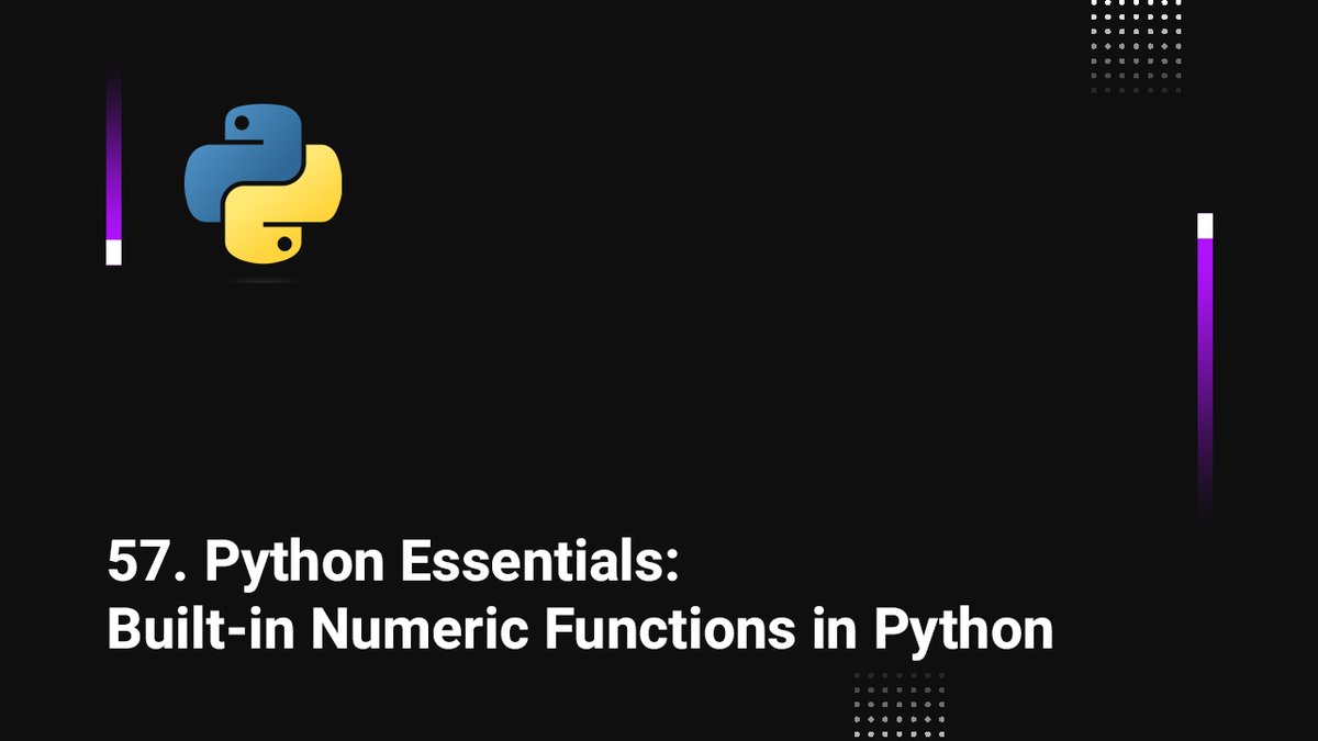 skillbakery's tweet image. 57. Python Essentials: Built-in Numeric Functions in Python

youtu.be/r-FmEzh2pOw via @YouTube

#deeplearning #pyhtonprogramming #learnpython #developer #skillbakerystudios #webdevelopment #webdev #UFCSingapore #ARSFUL #ChandaMamaTourKe #SaturdayMood