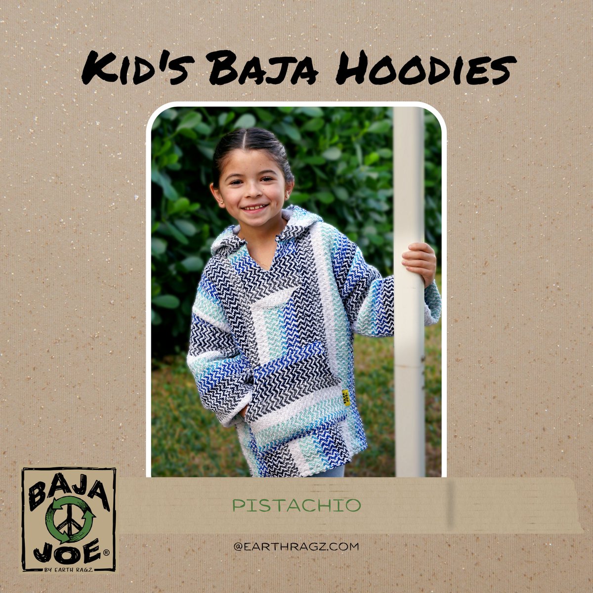 One of our more popular colors, Pistachio, is also available in kids' sizes!
#bajajoe #bajajoehoodies #bajahoodie #mexicanhoodie #kidswear #kidshoodie  #recycledfibers #recycled #hoodie #swimwear #vanlife #beachwear #hippielife