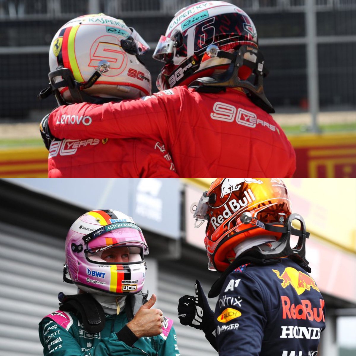 Vetteleclerc's tweet photo. Max: "I think after like 5 wins in a row or something, Seb texted me about what you are doing at the moment, keep it up! Something like you going to do it [break the record]."

Charles: "Yes, he [Seb] writes me often. Even if it's just to tell me he's thinking about me and giving me a hug."

SEB 🥹