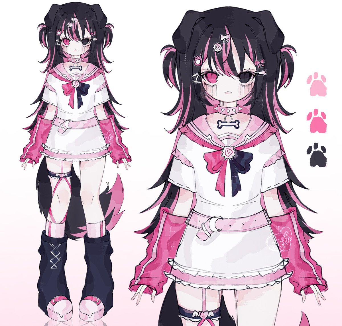 cherricries's tweet photo. Puppy design commission  !!🩷🖤 
#characterdesign https://t.co/t7B5Uiu0jq
