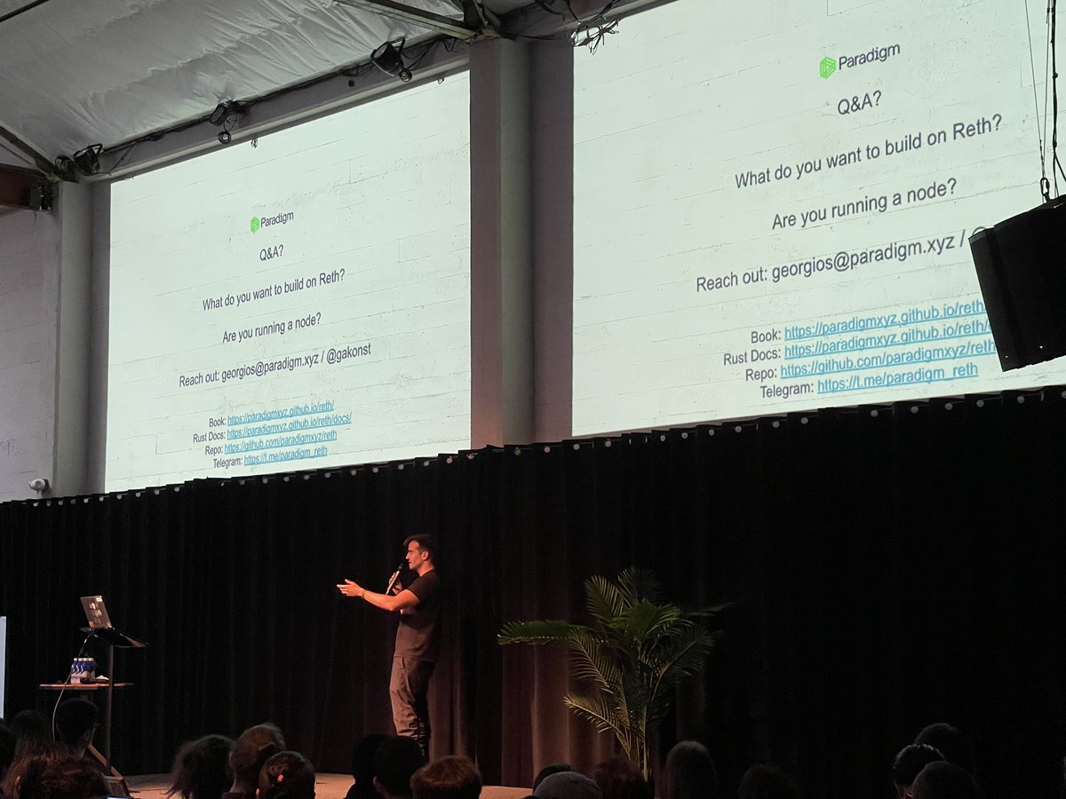 Excellent talk by <a href="/gakonst/">Georgios Konstantopoulos</a> at Rust x Ethereum Day!

🦀🦀🦀