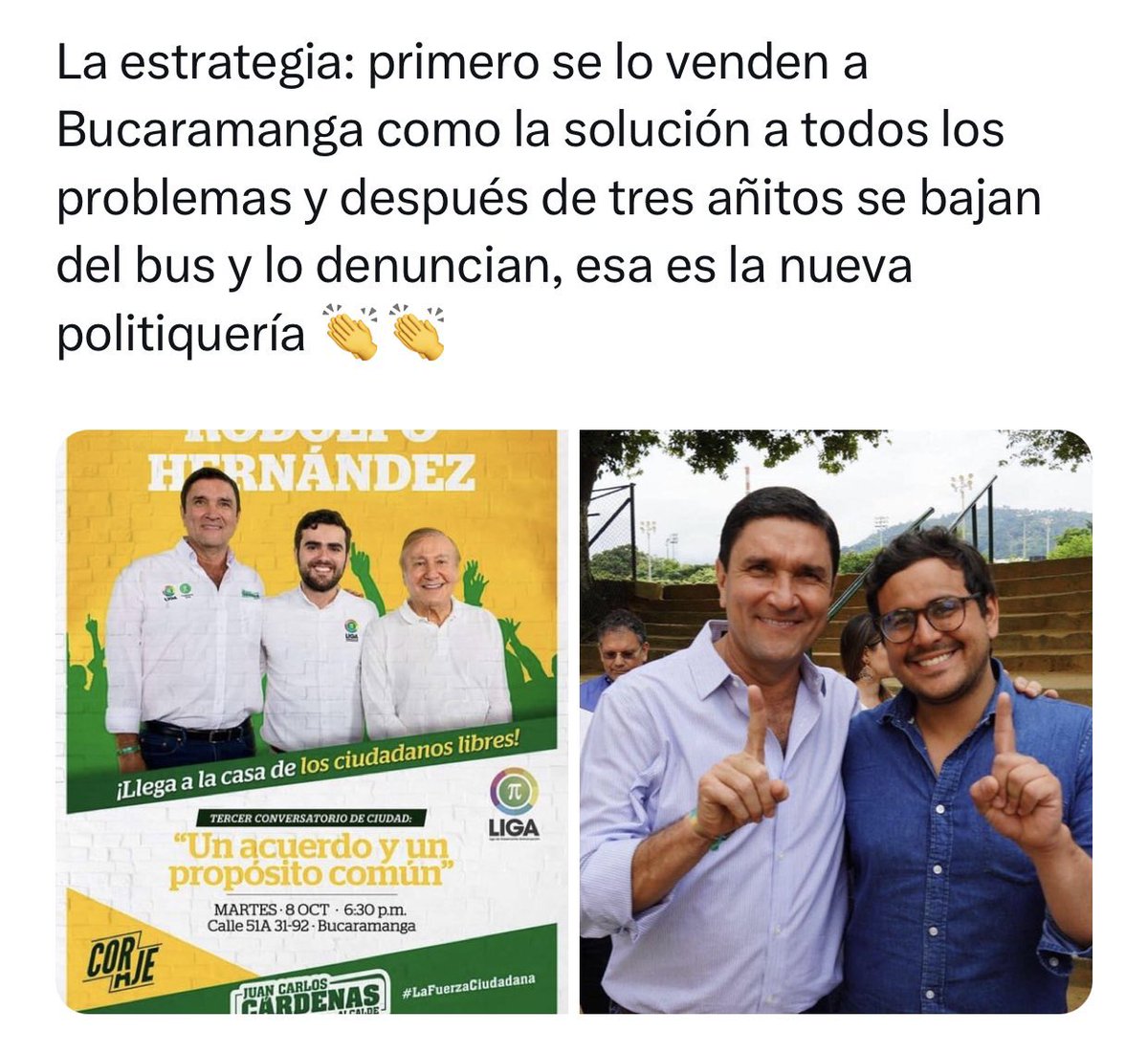 PBucaramanConce's tweet photo. Carlos Parra - Carlos Sotomonte ALCALDÍA DE BUCARAMANGA https://t.co/9vF7QD1NTY